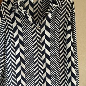 Designer Michael Kors blouse-M. Dark blue and white.